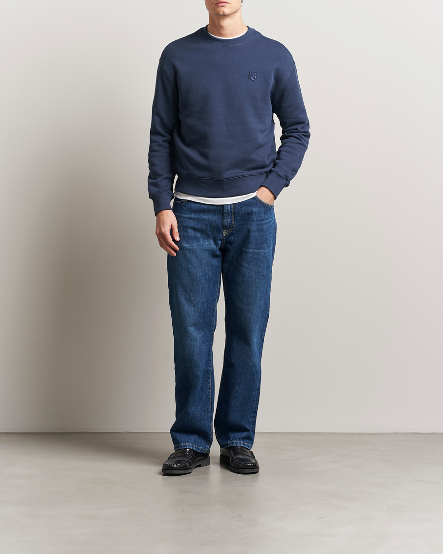 Herre | Gensere | Maison Kitsuné | Tonal Fox Head Sweatshirt Ink Blue