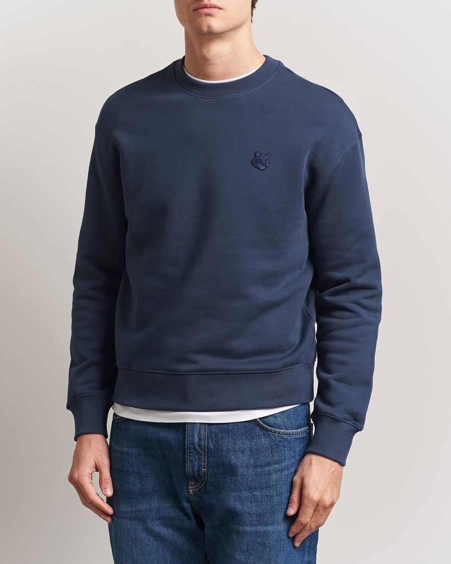 Herre | Gensere | Maison Kitsuné | Tonal Fox Head Sweatshirt Ink Blue