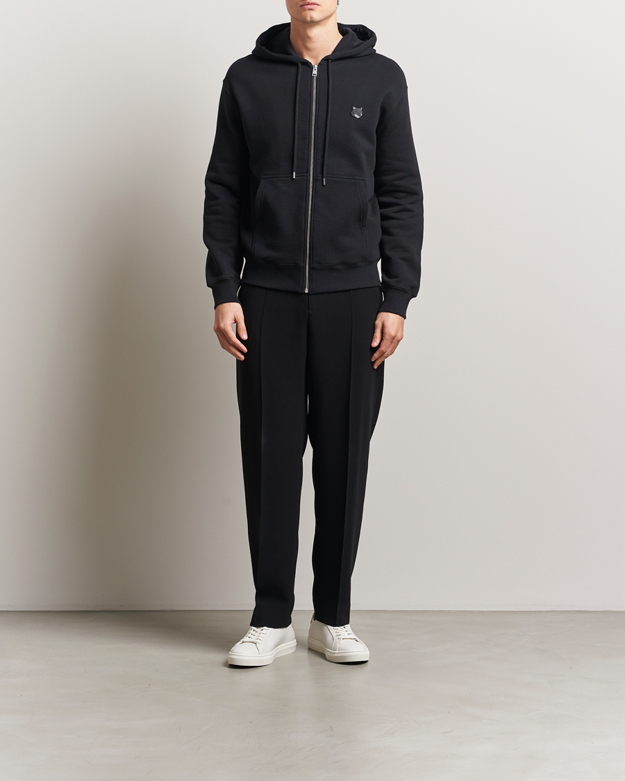 Herre | Gensere | Maison Kitsuné | Tonal Fox Head Full Zip Hoodie Black