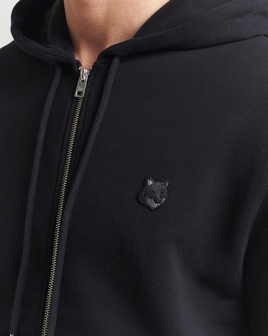 Herre | Gensere | Maison Kitsuné | Tonal Fox Head Full Zip Hoodie Black