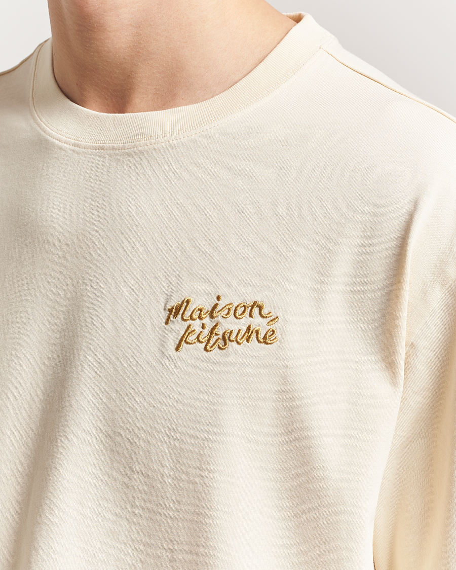 Herre | T-Shirts | Maison Kitsuné | Handwriting Embroidery T-Shirt Alabaster