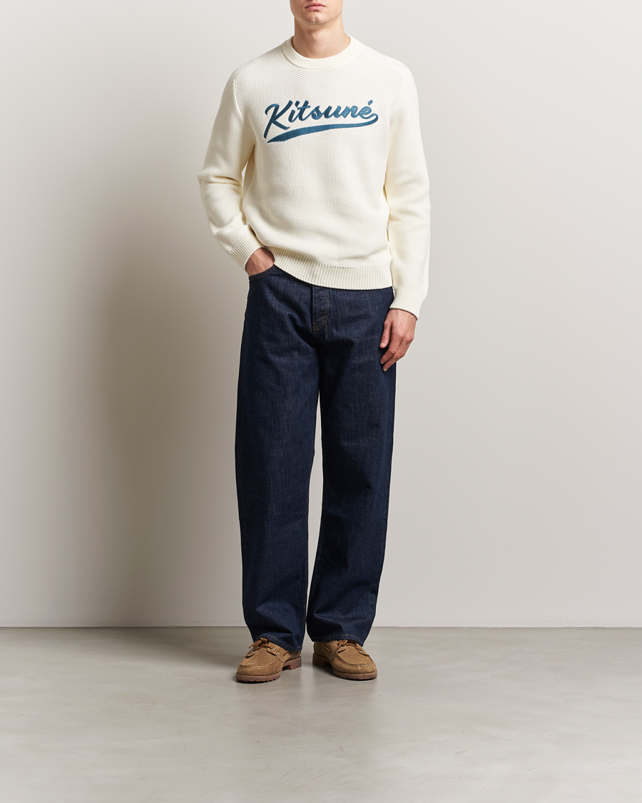 Herre | Gensere | Maison Kitsuné | Varsity Embroidered Sweater Milk