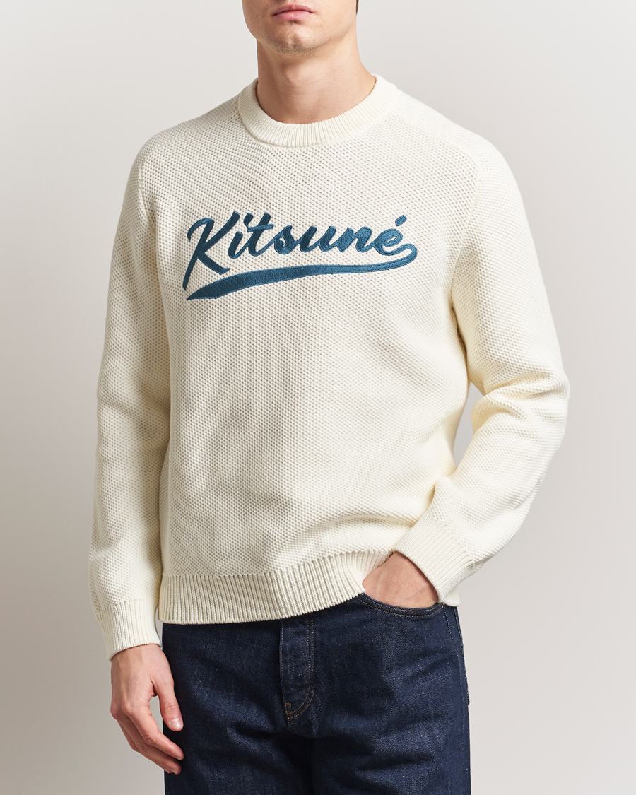 Herre | Gensere | Maison Kitsuné | Varsity Embroidered Sweater Milk