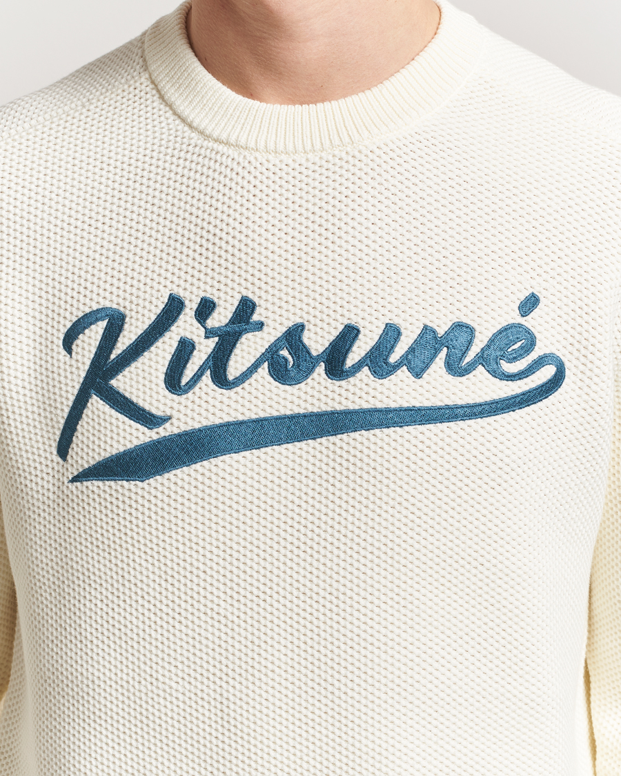 Herre | Gensere | Maison Kitsuné | Varsity Embroidered Sweater Milk