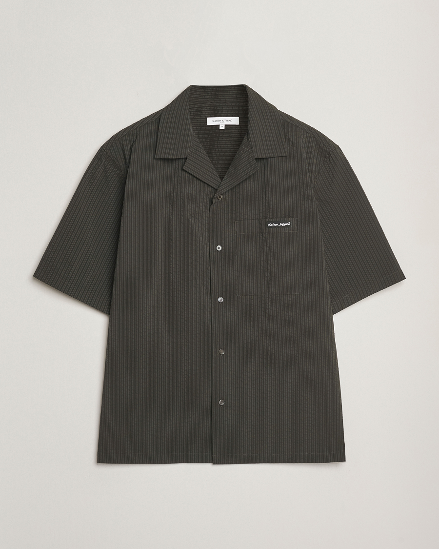 Herre | Skjorter | Maison Kitsuné | Resort Seersucker Short Sleeve Shirt Ranger Green