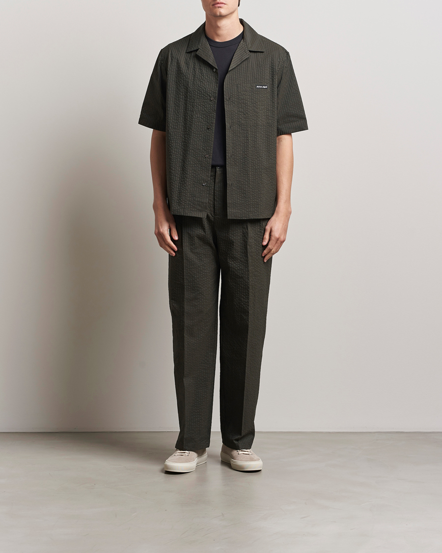 Herre | Skjorter | Maison Kitsuné | Resort Seersucker Short Sleeve Shirt Ranger Green