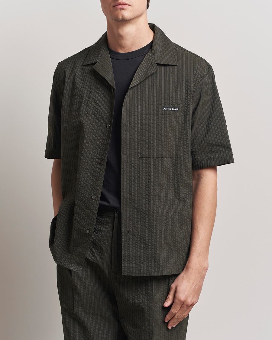 Herre | Skjorter | Maison Kitsuné | Resort Seersucker Short Sleeve Shirt Ranger Green