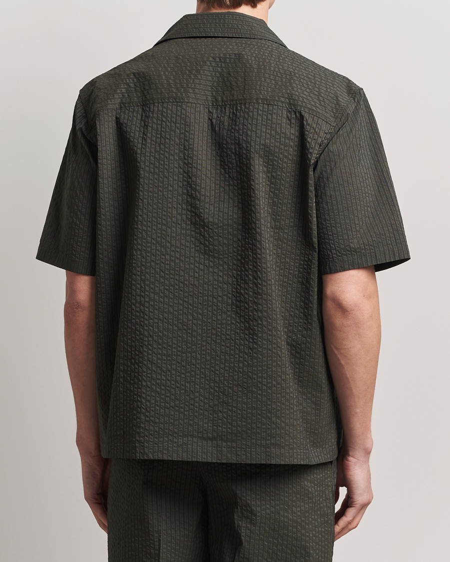 Herre | Skjorter | Maison Kitsuné | Resort Seersucker Short Sleeve Shirt Ranger Green
