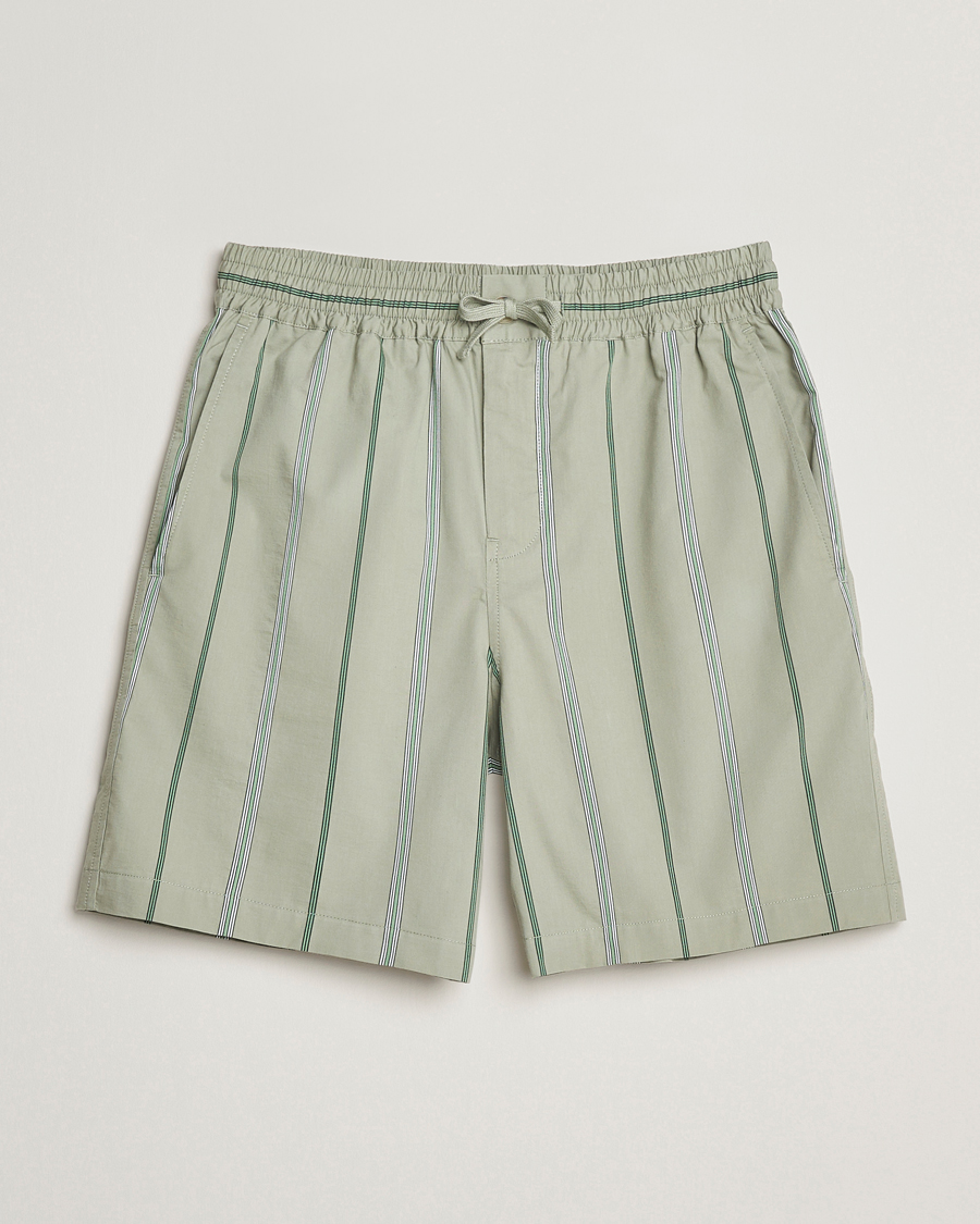 Herre | Shorts | Maison Kitsuné | Resort Striped Drawstring Shorts Vert De Gris