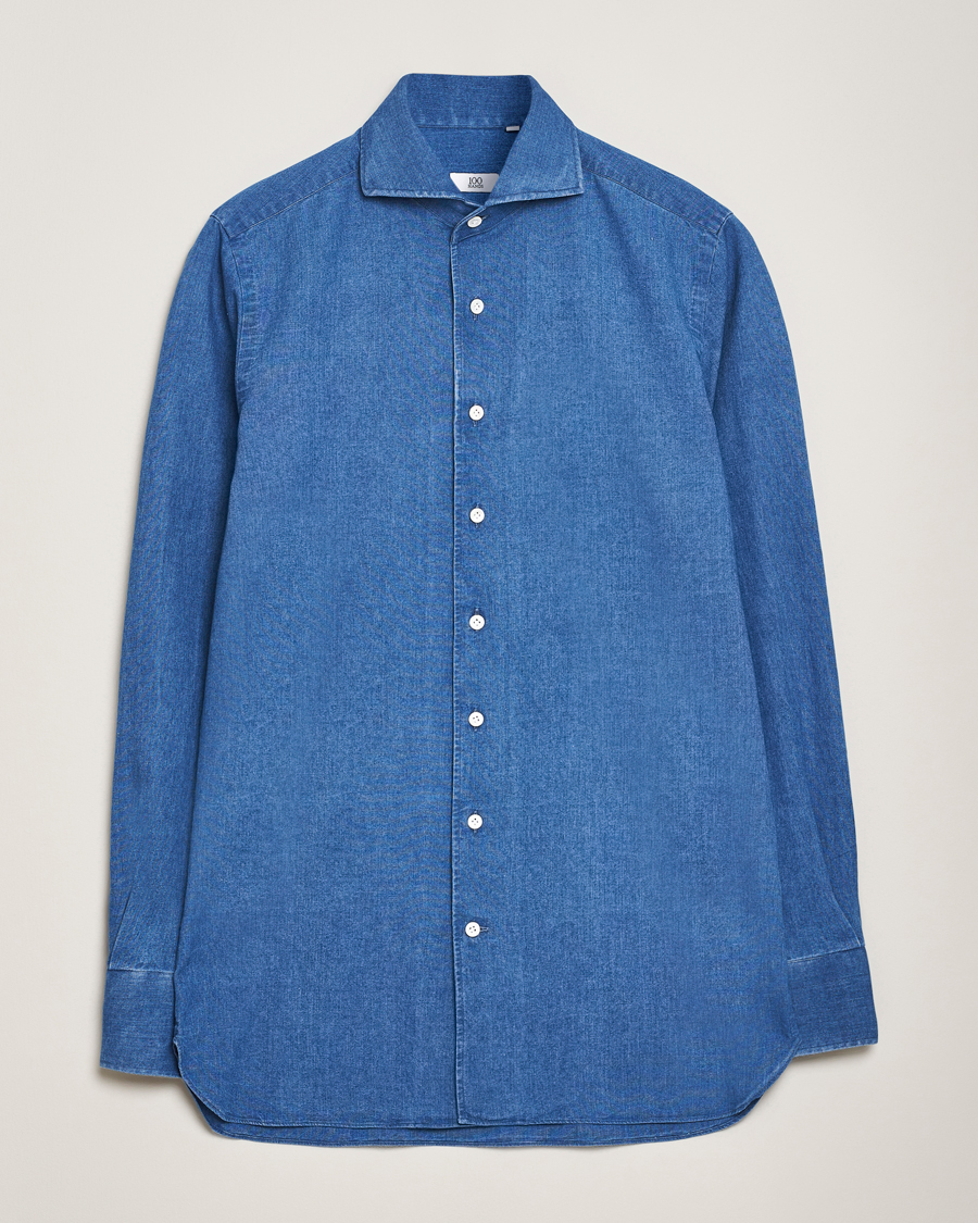 Herre | Skjorter | 100Hands | Garment Washed Denim Shirt Blue