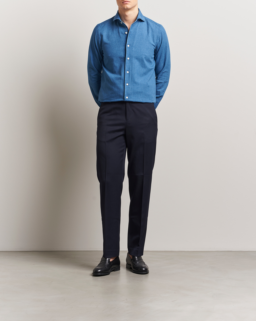 Herre | Skjorter | 100Hands | Garment Washed Denim Shirt Blue