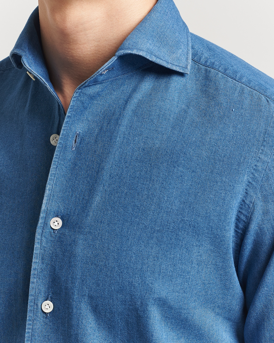 Herre | Skjorter | 100Hands | Garment Washed Denim Shirt Blue