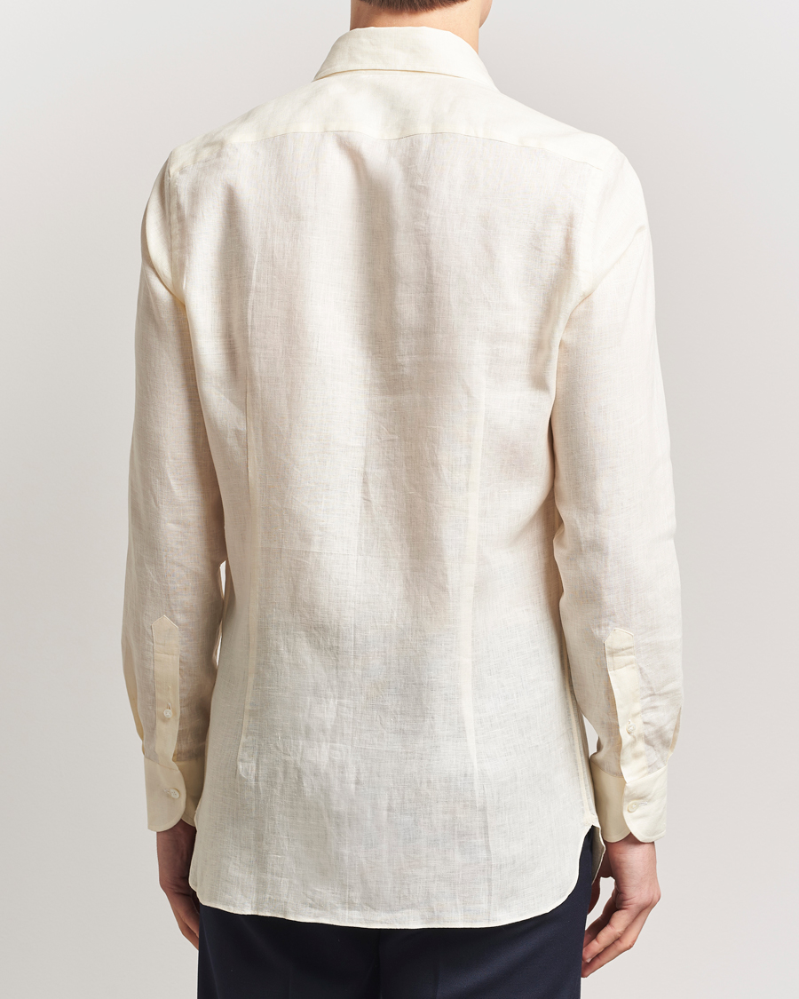 Herre | Skjorter | 100Hands | Cut Away Linen Shirt Light Yellow