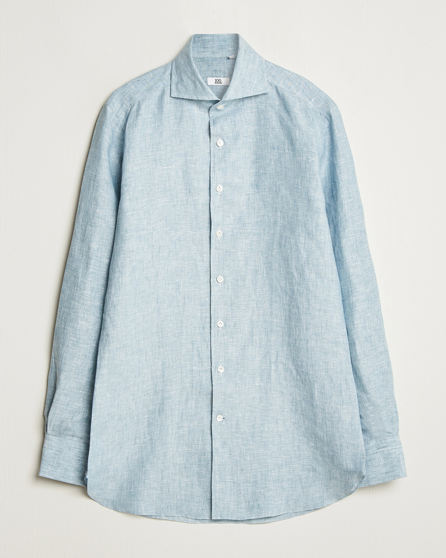 Herre | Skjorter | 100Hands | Cut Away Linen Shirt Blue