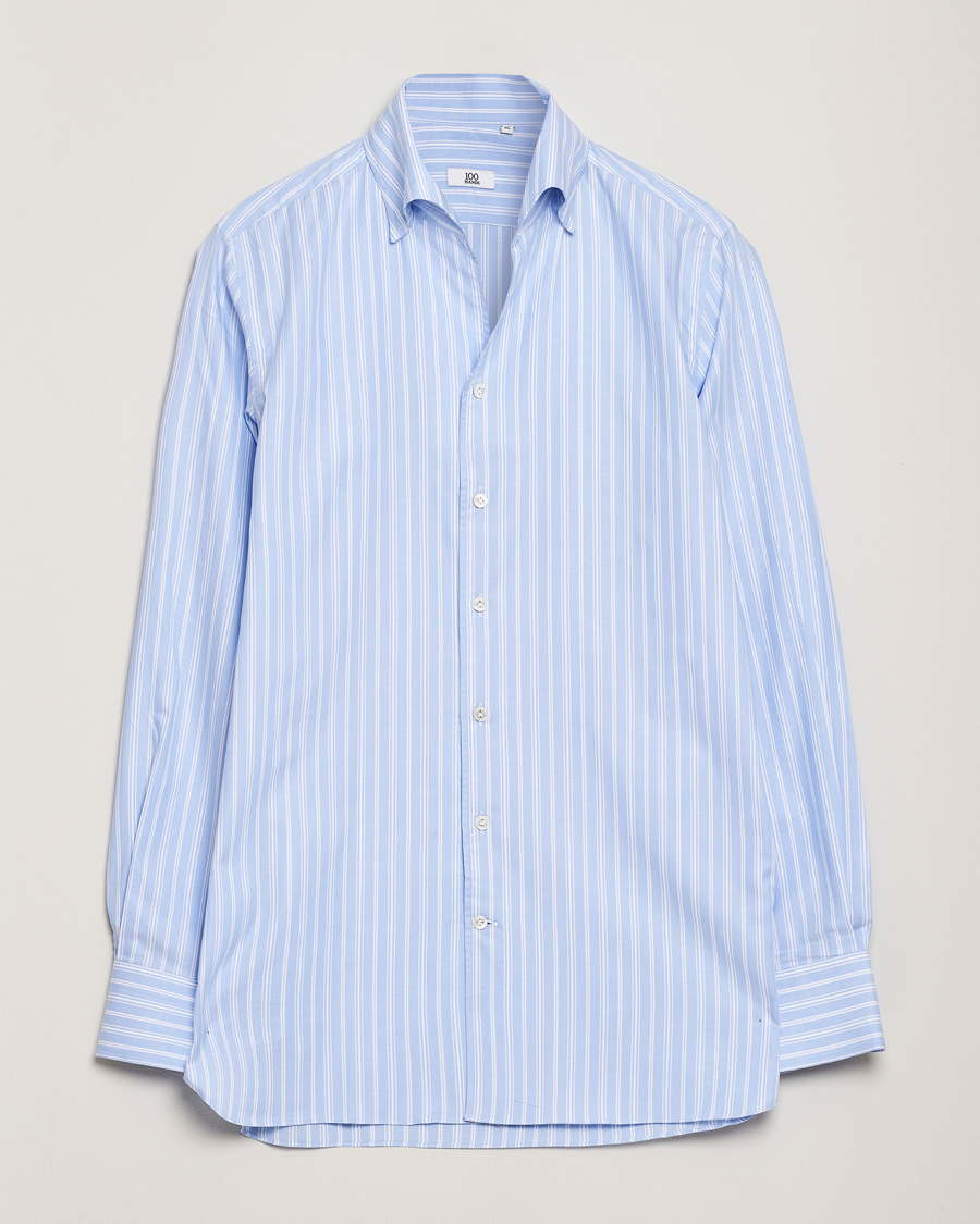 Herre | Skjorter | 100Hands | Striped Button Down Oxford Shirt Blue