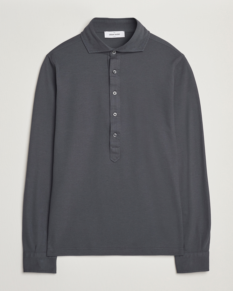 Herre | Skjorter | Gran Sasso | Popover Shirt Charcoal