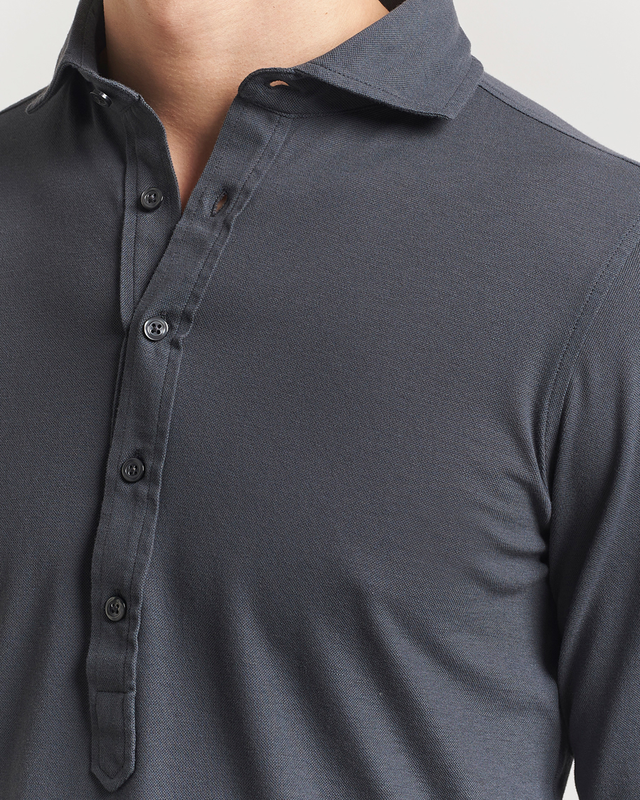 Herre | Skjorter | Gran Sasso | Popover Shirt Charcoal