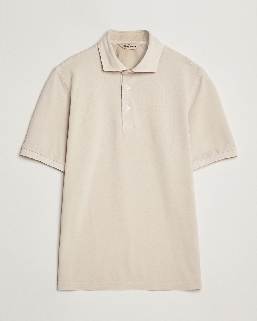Herre | Pikéer | Gran Sasso | Washed Polo Beige Melange