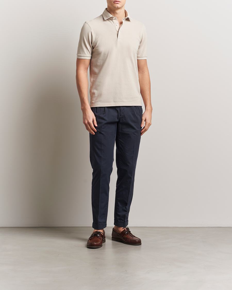 Herre | Pikéer | Gran Sasso | Washed Polo Beige Melange
