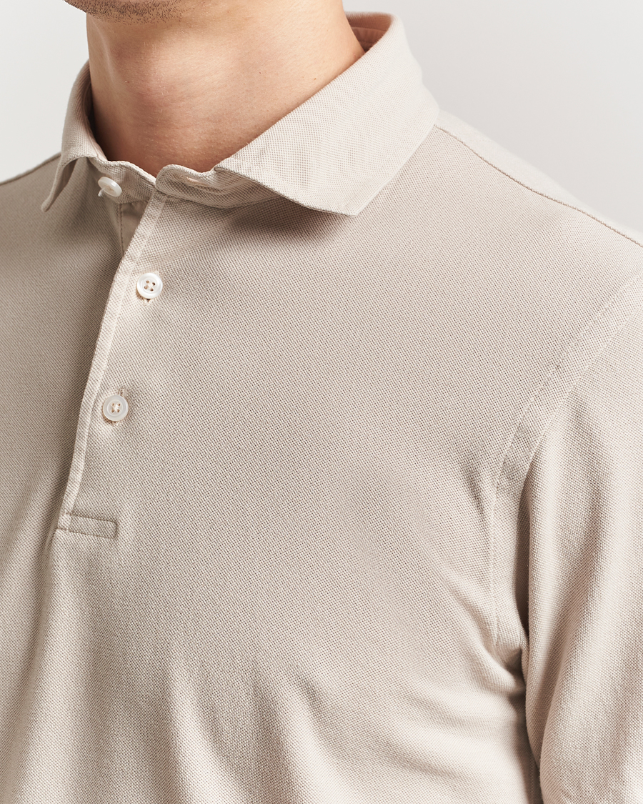Herre | Pikéer | Gran Sasso | Washed Polo Beige Melange