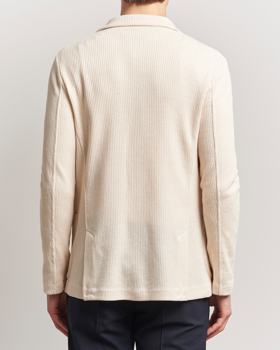 Herre | Dressjakker | Gran Sasso | Linen/Cotton Knitted Blazer Cream