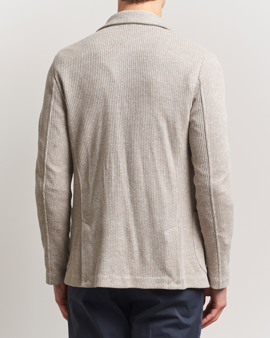 Herre | Dressjakker | Gran Sasso | Linen/Cotton Knitted Blazer Beige Melange