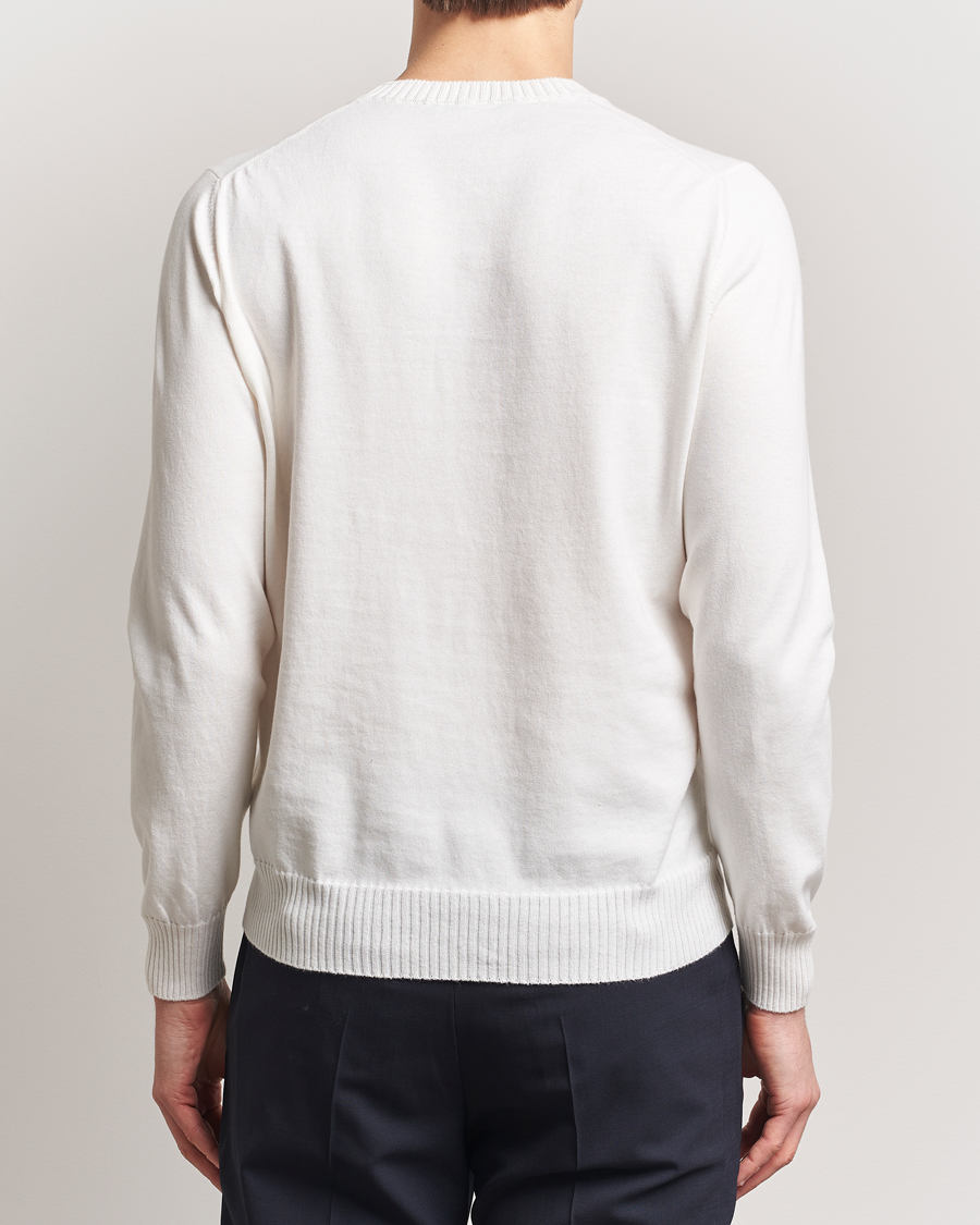 Herre | Gensere | Gran Sasso | Cotton/Cashmere Knitted Crew Neck Sweater Cream Melange