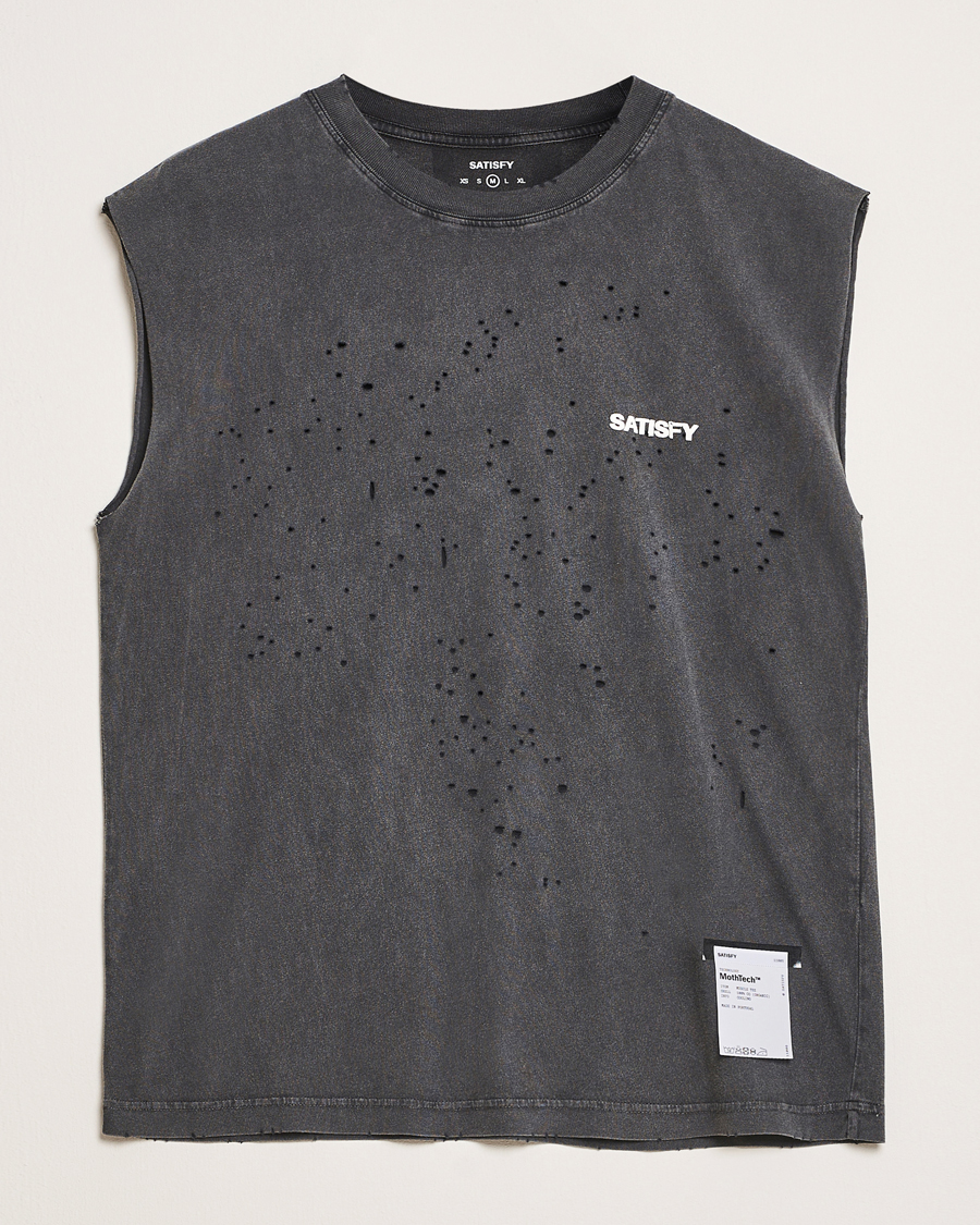 Herre | T-Shirts | Satisfy | MothTech Muscle Tee Aged Black