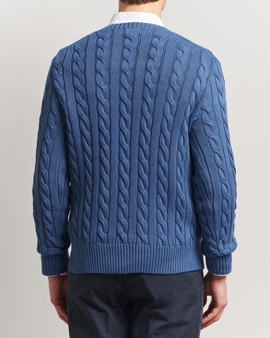 Herre | Gensere | Polo Ralph Lauren | Cotton Cable Pullover Bright Blue