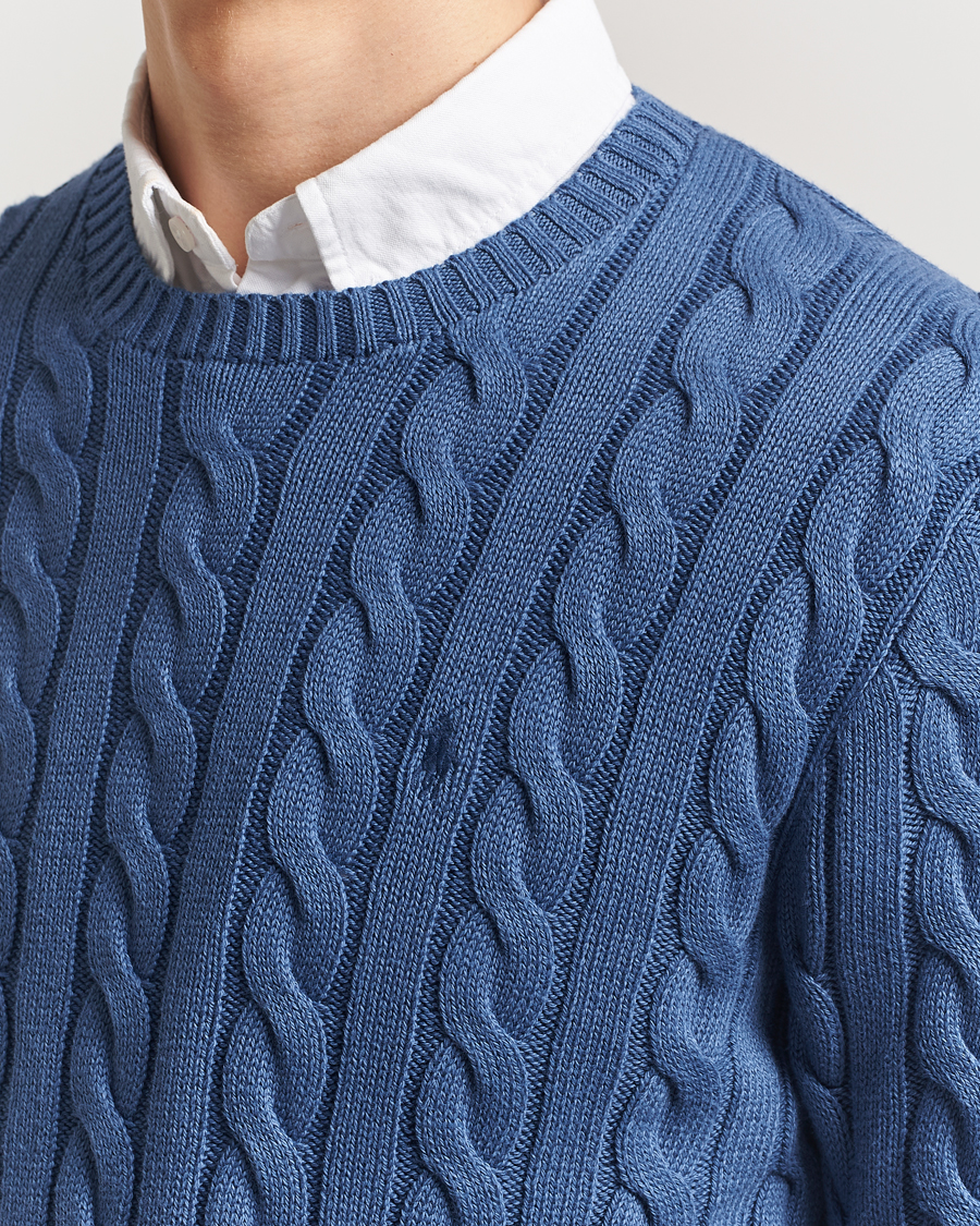 Herre | Gensere | Polo Ralph Lauren | Cotton Cable Pullover Bright Blue