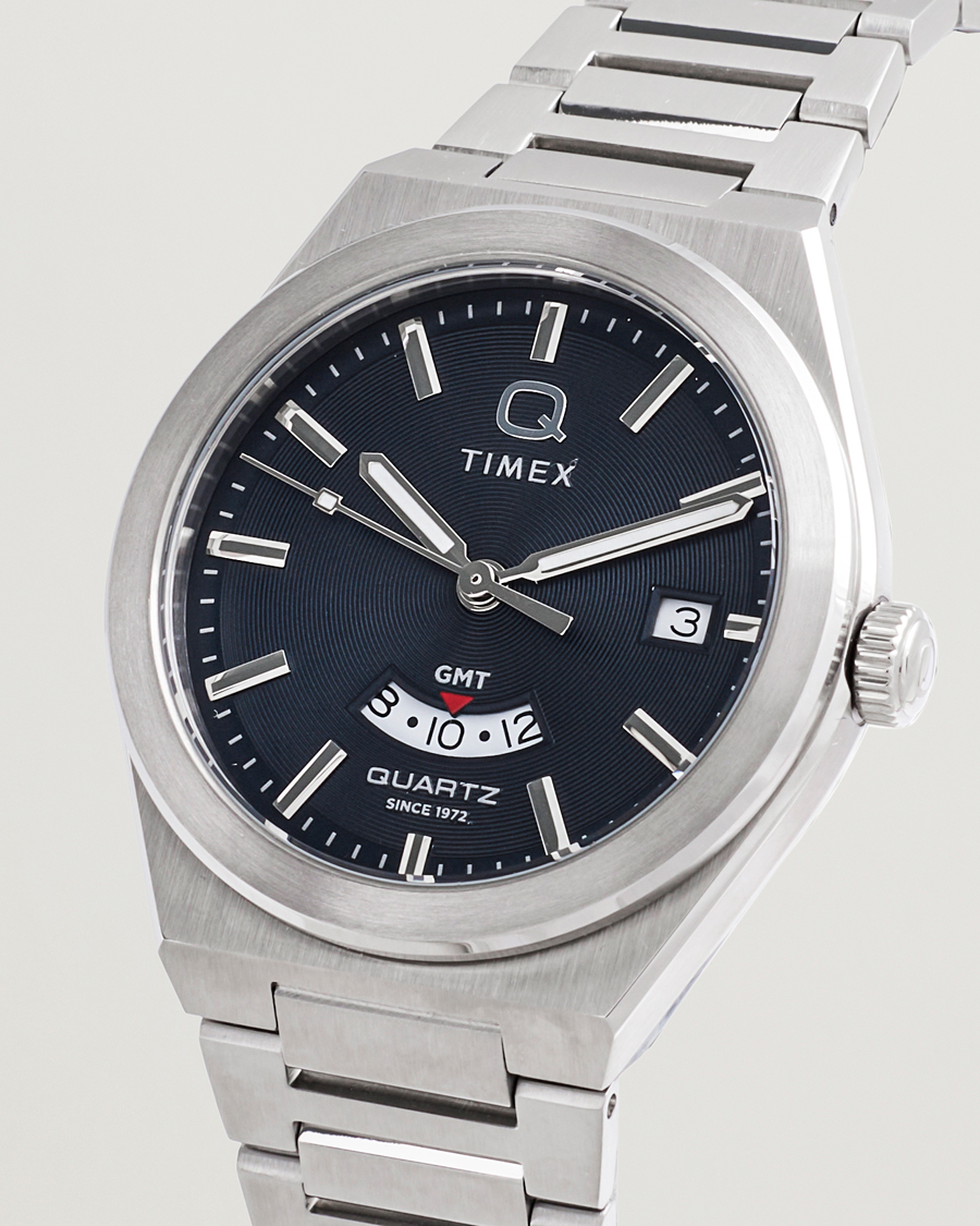 Herre | Timex Q Timex Continental GMT Stainless Steel 39mm Black Dial | Timex | Q Continental GMT Stainless Steel 39mm Black Dial