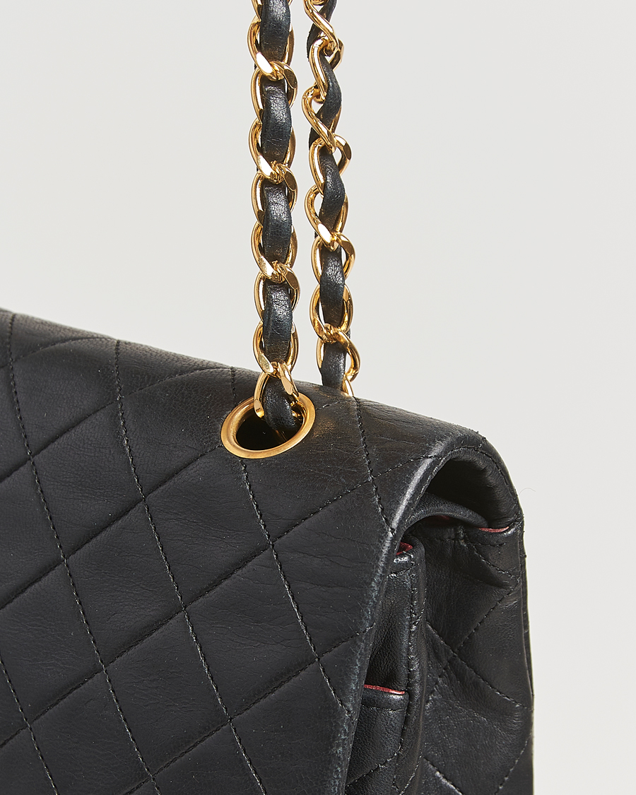 Herre | Chanel Pre-Owned Classic Medium Double Flap Bag Lambskin Black | Chanel Pre-Owned | Classic Medium Double Flap Bag Lambskin Black