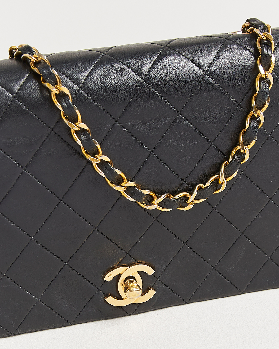 Herre | Chanel Pre-Owned Classic Single Flap Bag Lambskin Black | Chanel Pre-Owned | Classic Single Flap Bag Lambskin Black