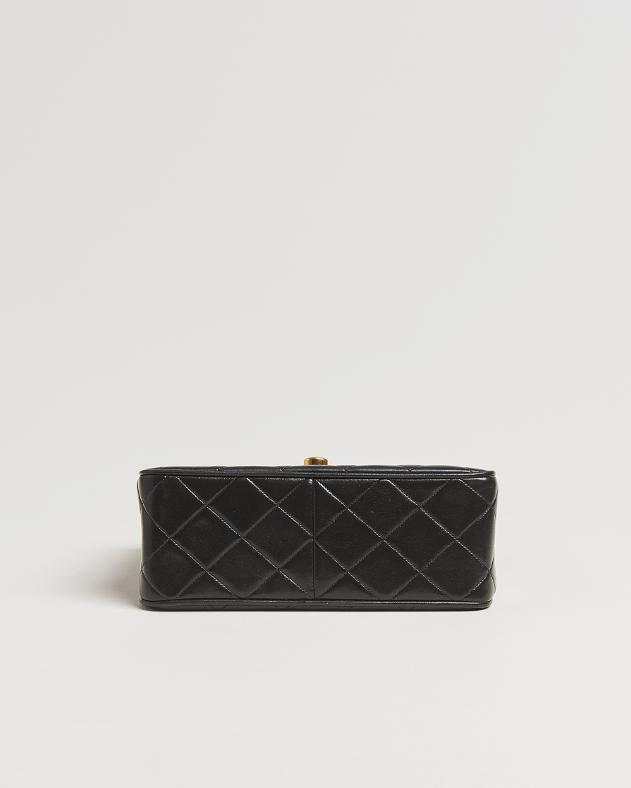 Herre | Chanel Pre-Owned Classic Flap Bag Deca Squared Lambskin Black | Chanel Pre-Owned | Classic Flap Bag Deca Squared Lambskin Black