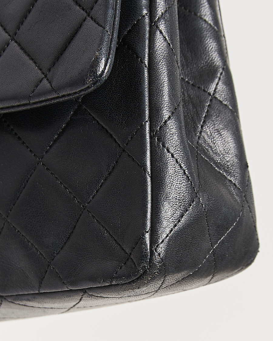 Herre | Chanel Pre-Owned Classic Medium Double Flap Bag Lambskin Black | Chanel Pre-Owned | Classic Medium Double Flap Bag Lambskin Black