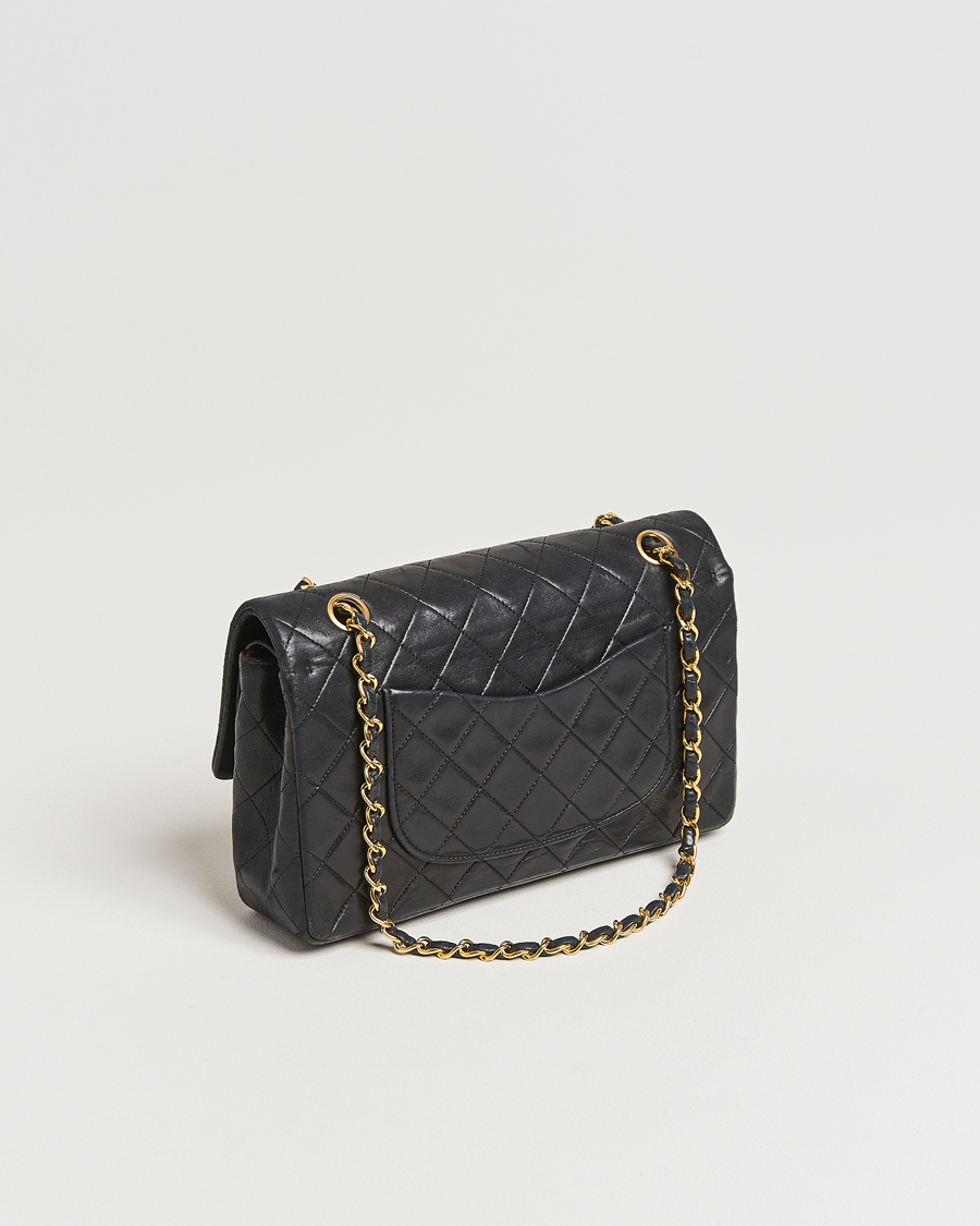 Herre | Chanel Pre-Owned Classic Medium Double Flap Bag Lambskin Black | Chanel Pre-Owned | Classic Medium Double Flap Bag Lambskin Black