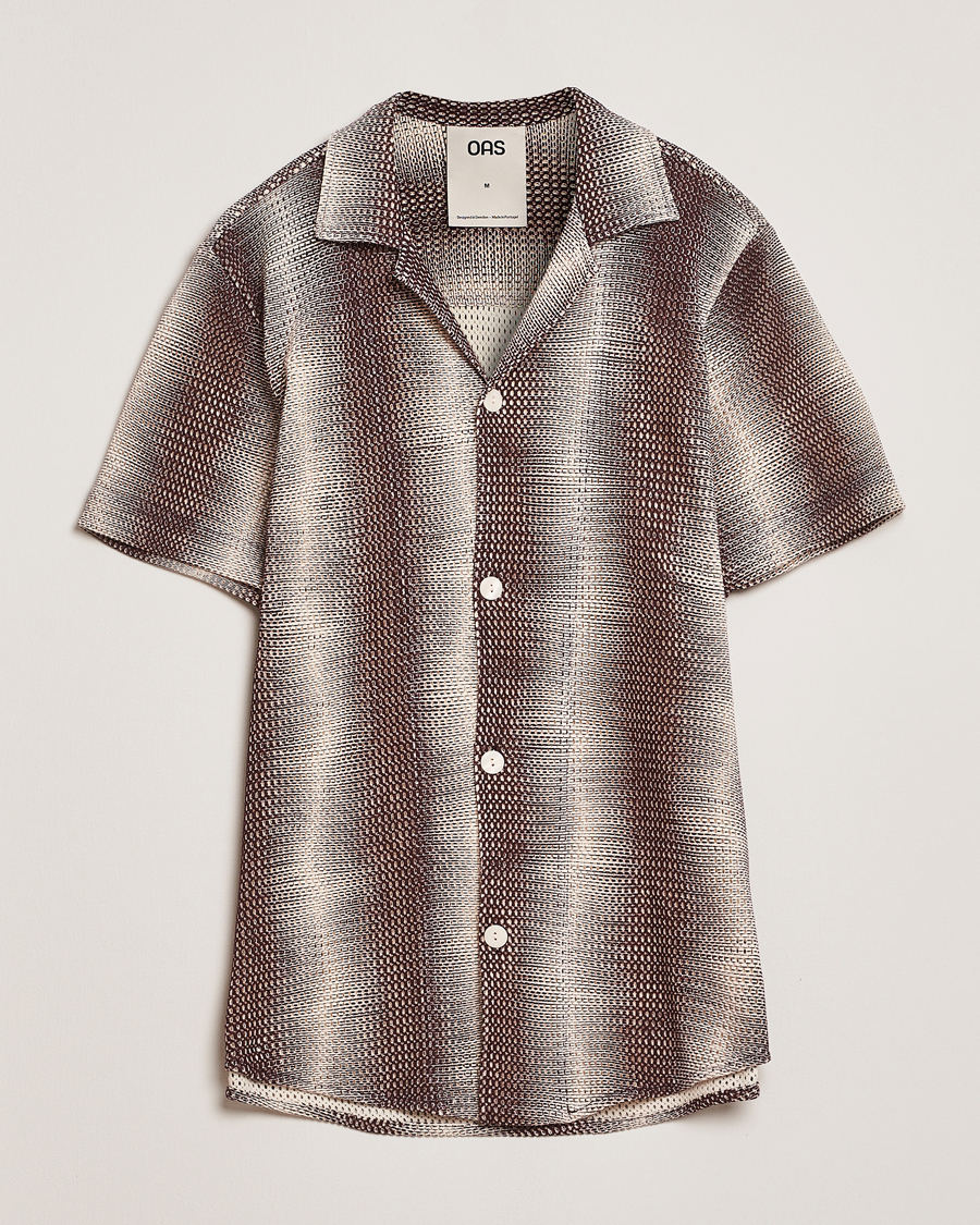 Herre | Skjorter | OAS | Short Sleeve Cuba Net Shirt Merlot Echo