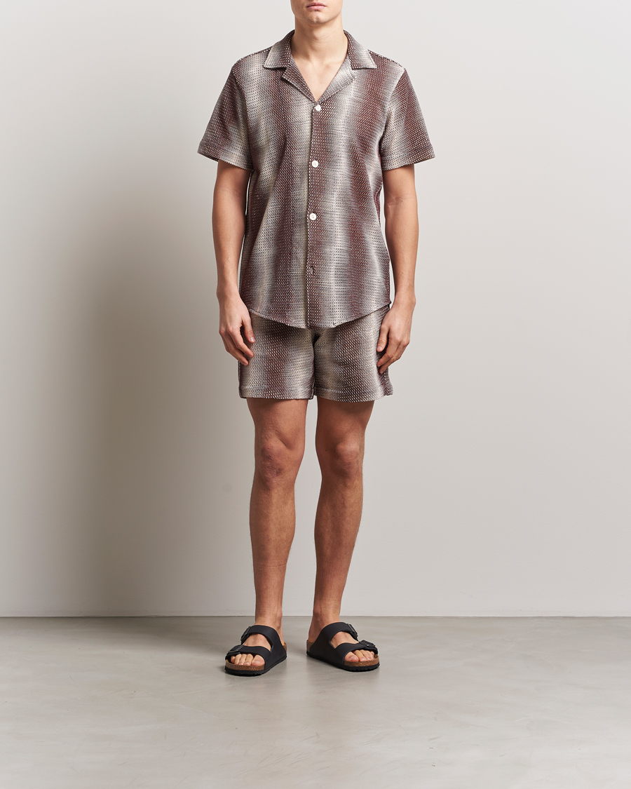 Herre | Skjorter | OAS | Short Sleeve Cuba Net Shirt Merlot Echo