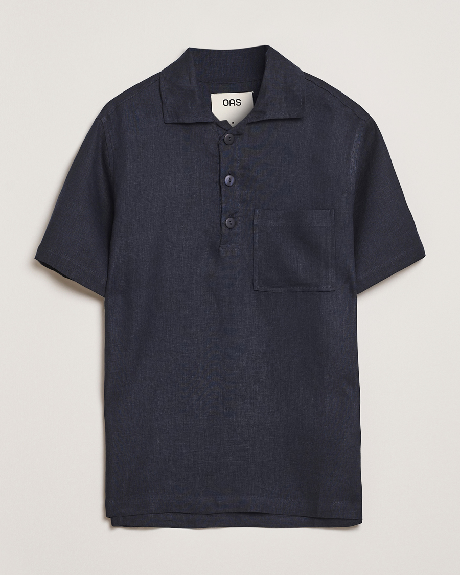 Herre | Skjorter | OAS | Cuba Linen Shirt Dark Navy