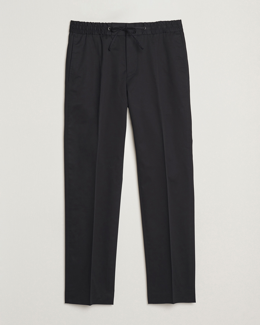 Herre | Bukser | Tiger of Sweden | Tannen Cotton Drawstring Trousers Black