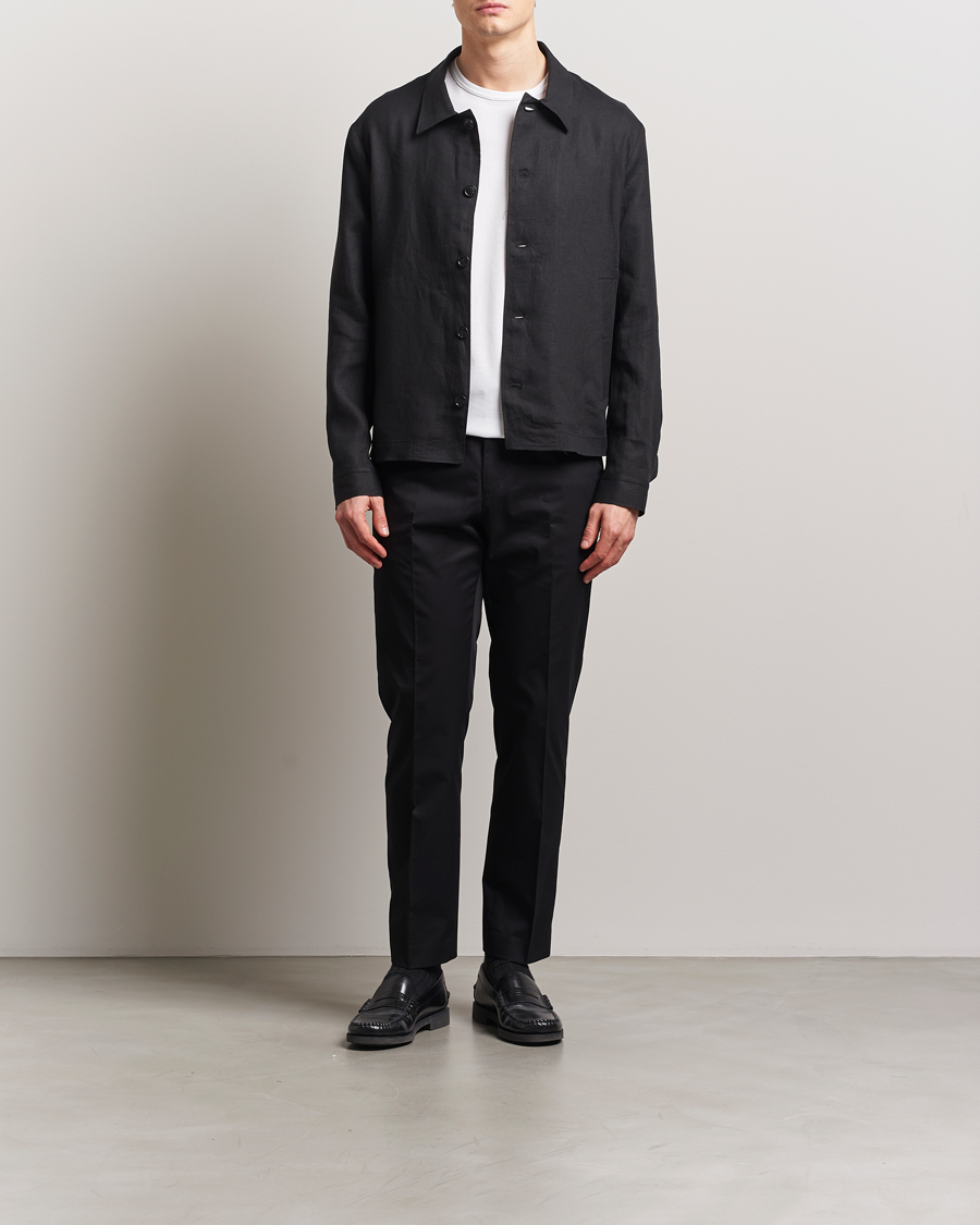 Herre | Bukser | Tiger of Sweden | Tannen Cotton Drawstring Trousers Black