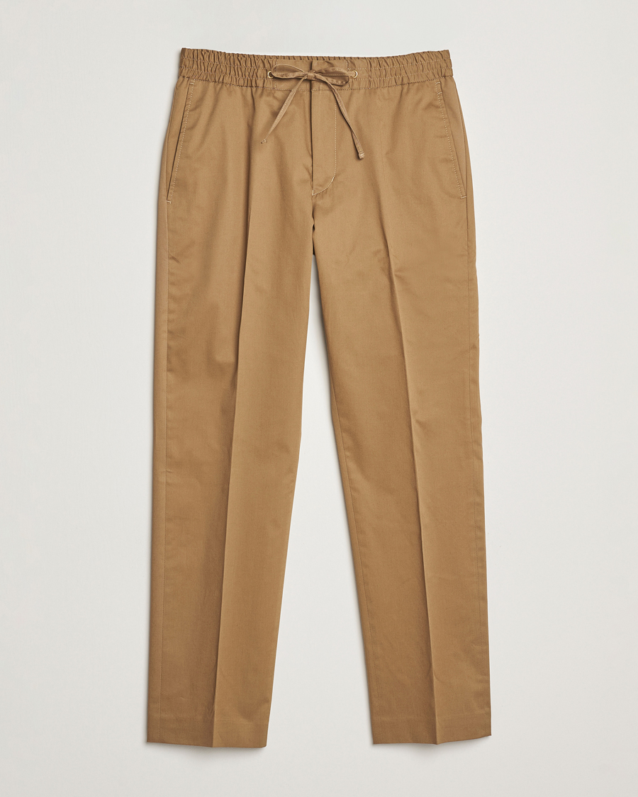 Herre | Bukser | Tiger of Sweden | Tannen Cotton Drawstring Trousers Beige