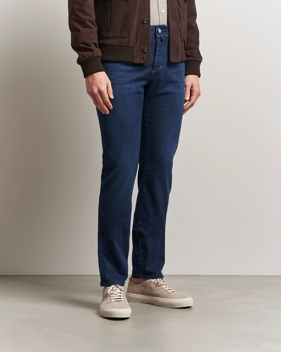 Herre | Jeans | Jacob Cohën | Bard Slim Fit Stretch Rinse Jeans Dark Blue