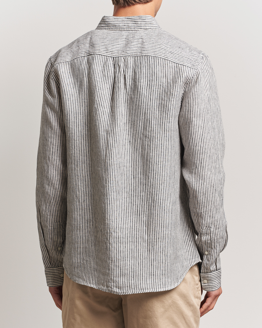 Herre | Skjorter | LES DEUX | Konrad Striped Linen Shirt Black