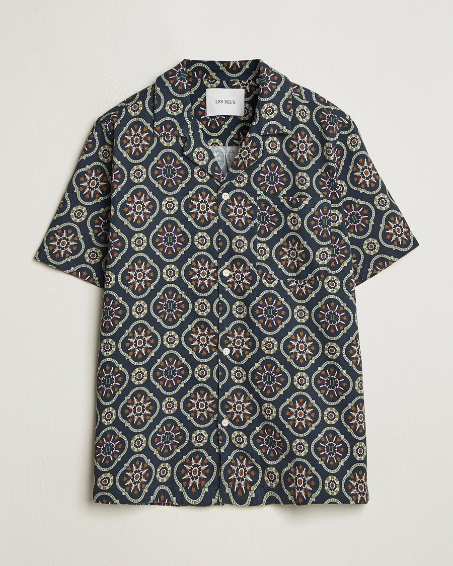 Herre | Skjorter | LES DEUX | Lucas AOP Tapestry Shirt Dark Navy