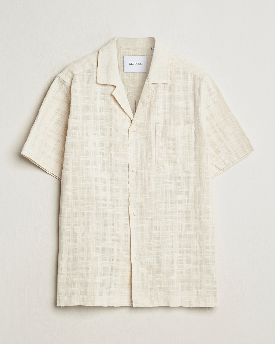 Herre | Skjorter | LES DEUX | Lesley Slub Short Sleeve Shirt Ivory