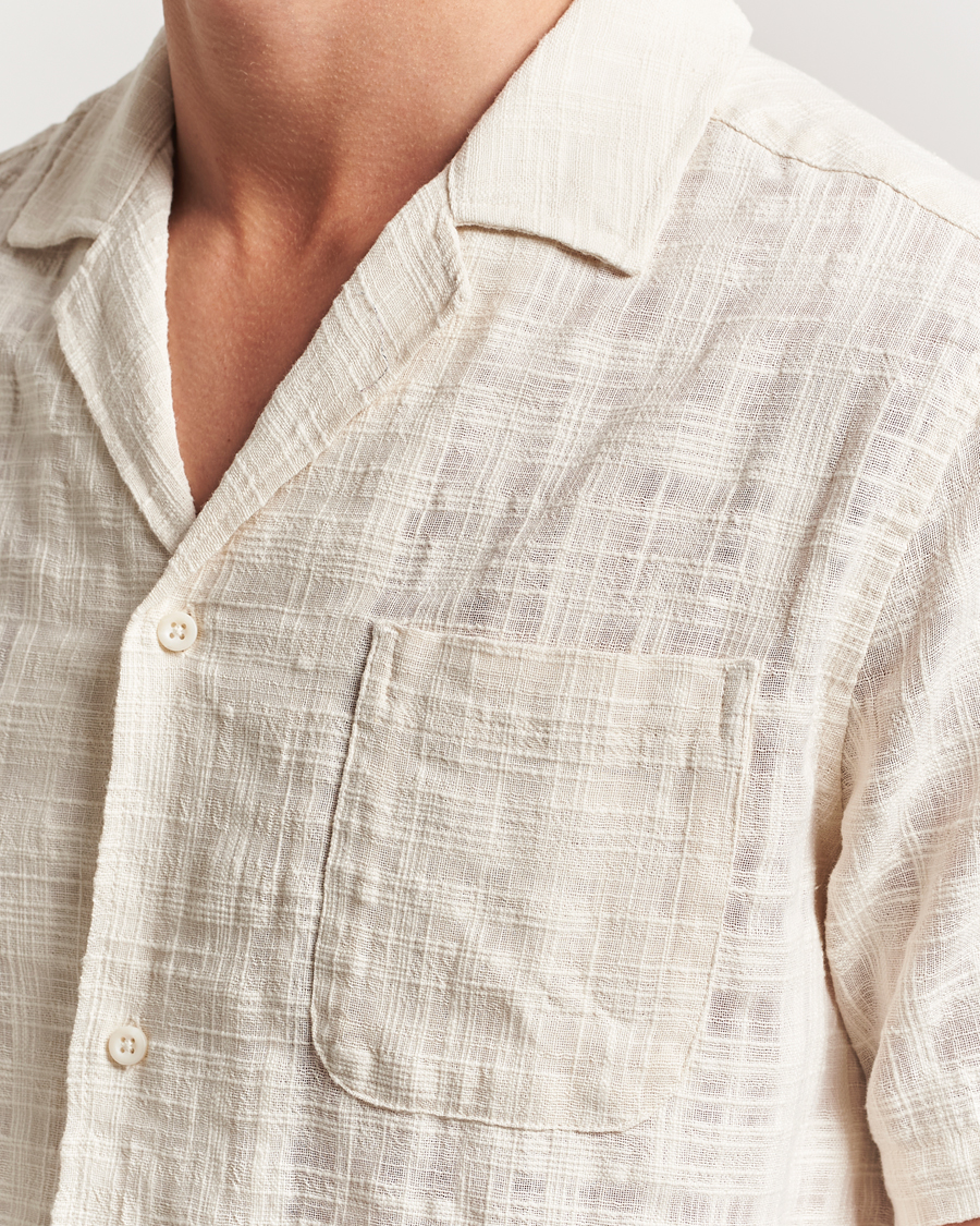 Herre | Skjorter | LES DEUX | Lesley Slub Short Sleeve Shirt Ivory
