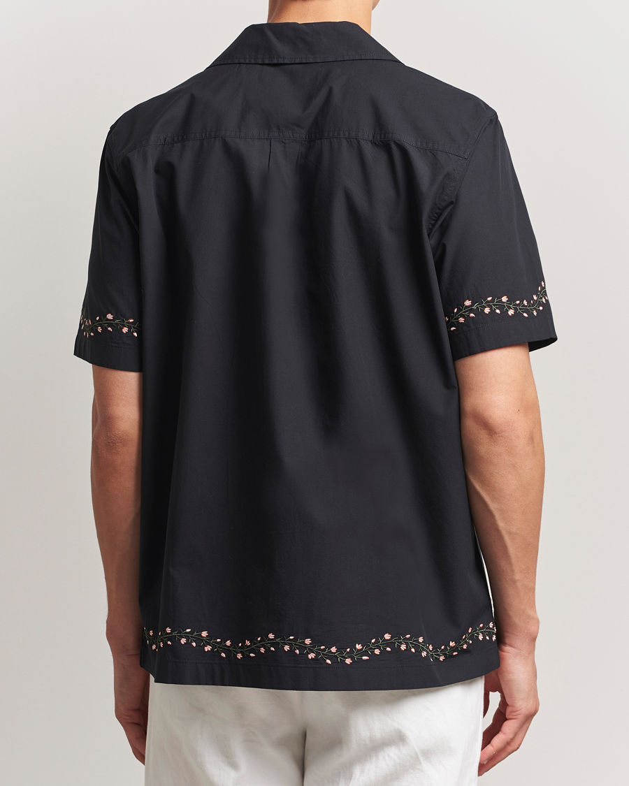 Herre | Skjorter | LES DEUX | Lesley Embroidery Short Sleeve Shirt Black