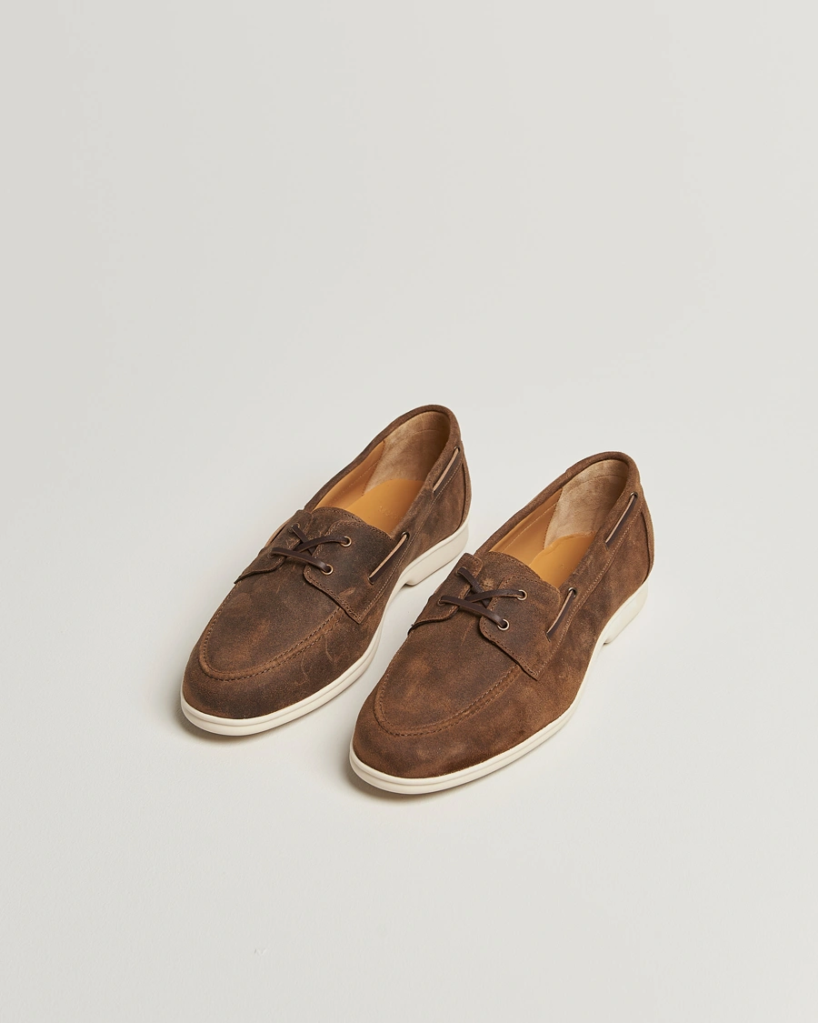 Herre | Seilersko | Myrqvist | Sandhamn Boat Shoe Waxed Chestnut Suede