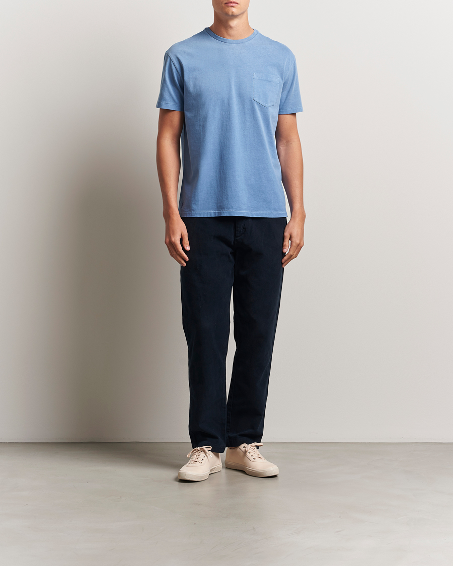 Herre | T-Shirts | Polo Ralph Lauren | Washed Classic Fit Pocket Tee Campus Blue